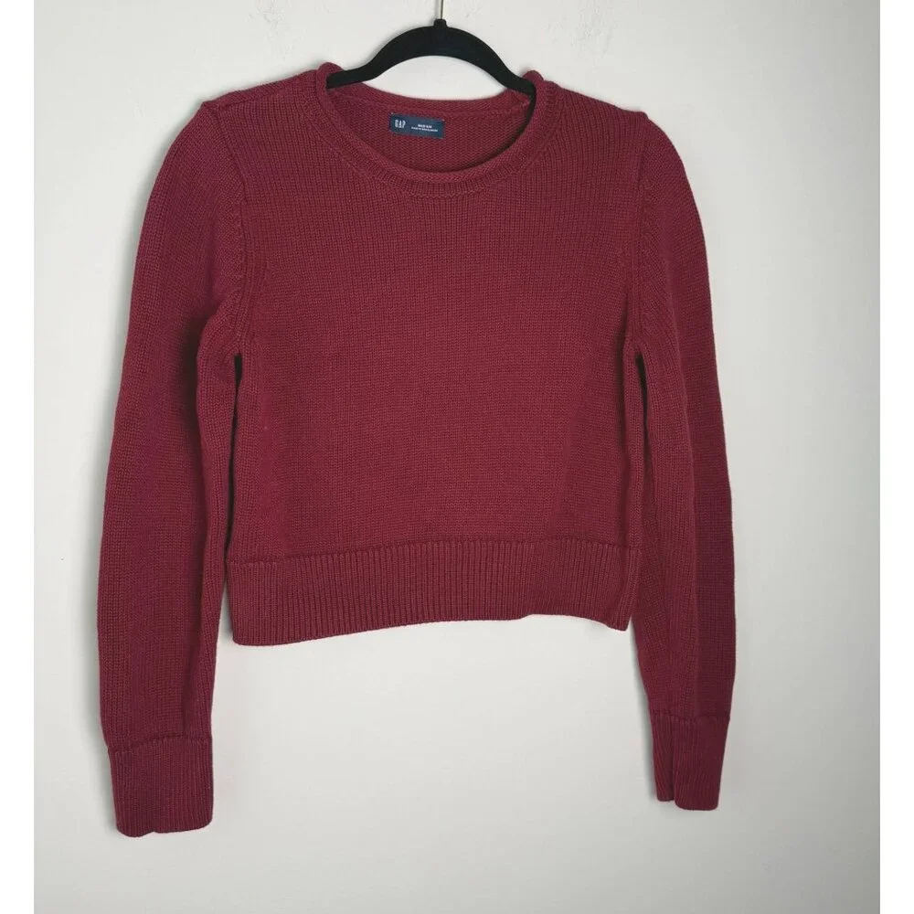GAP Women's Burgundy Crewneck Sweater - Picture 3 of 8